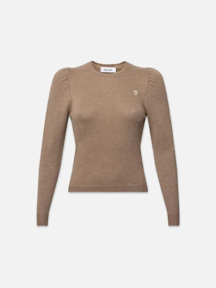 Women Sweaters FRAME Lunar New Year Cash Shirred Sweater 8212 Camel