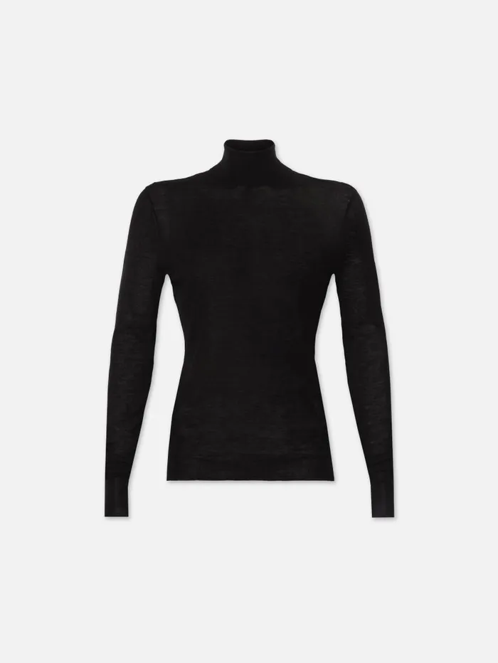 Women Sweaters FRAME Slim Turtleneck 8212 Black