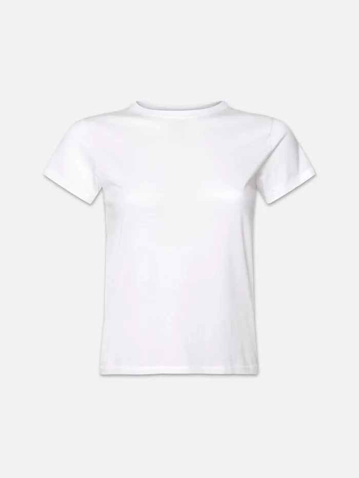 Women Tanks and Tees FRAME Baby Tee 8212 White