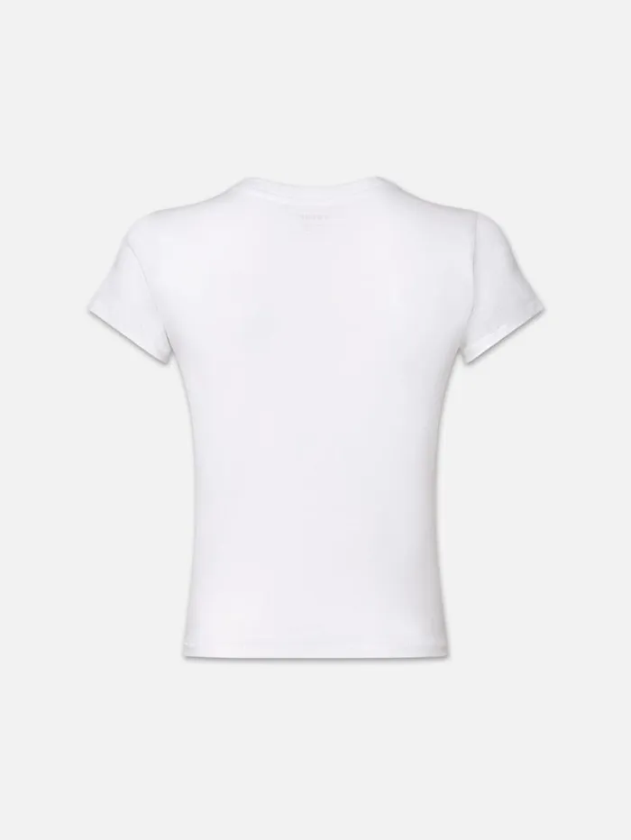 Women Tanks and Tees FRAME Baby Tee 8212 White