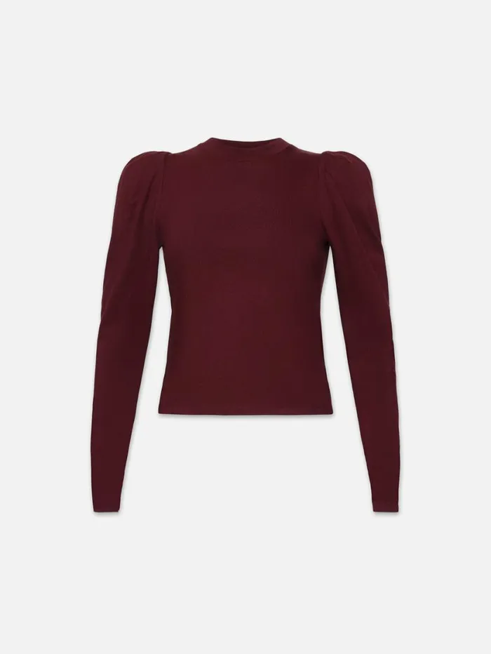Women Tanks and Tees FRAME Draped Femme Tee 8212 Burgundy