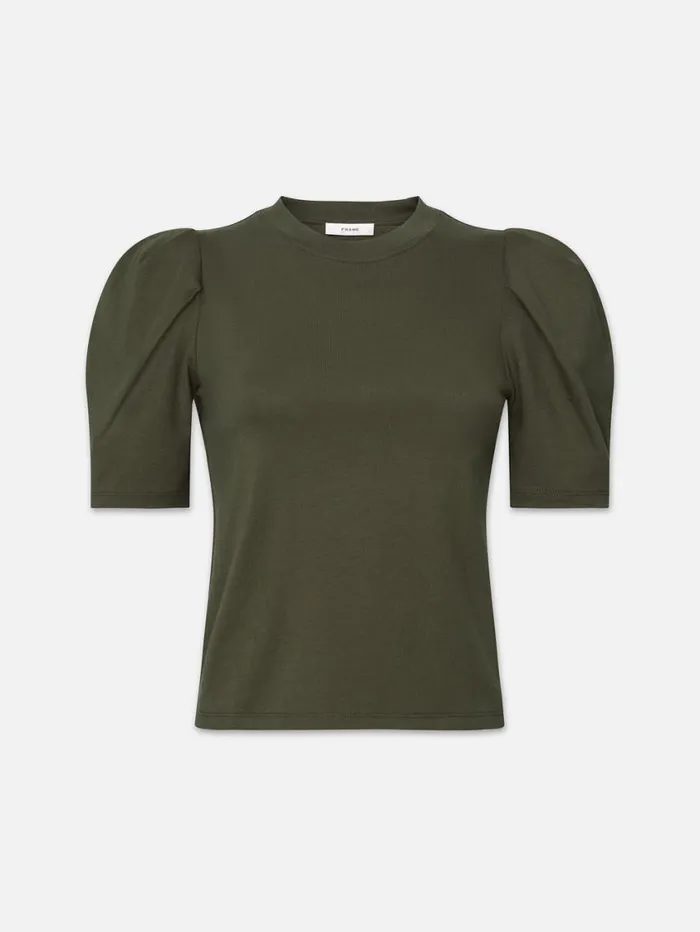 Women Tanks and Tees FRAME Draped Femme Tee 8212 Fatigue