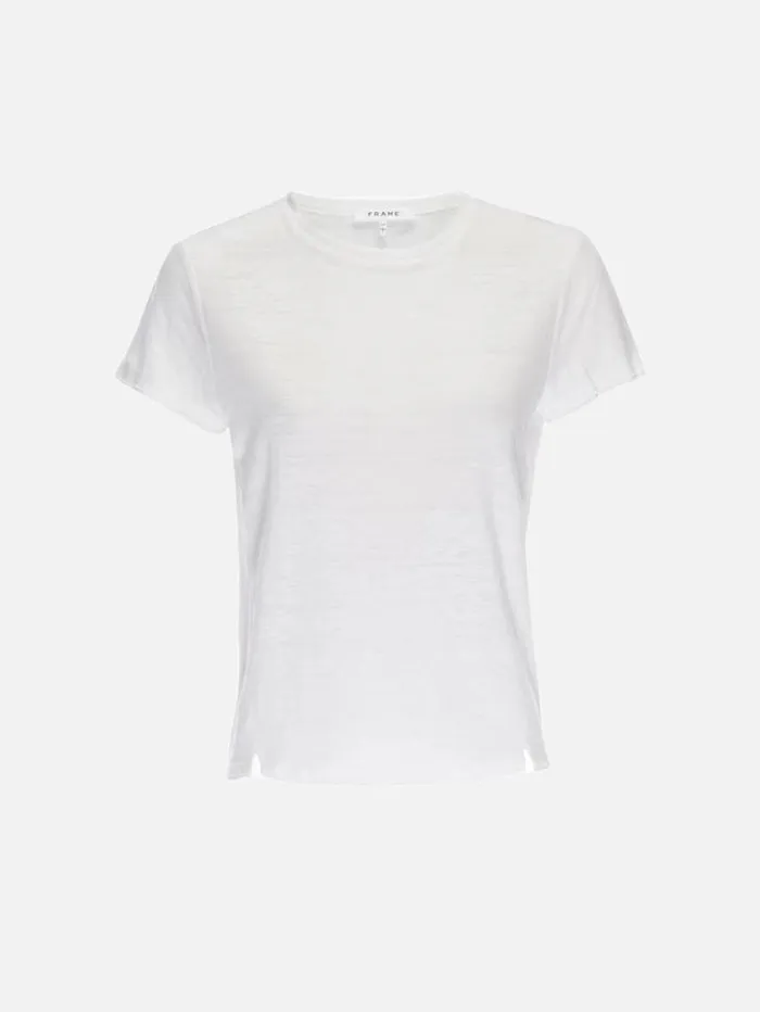 Women Tanks and Tees FRAME Easy True Tee 8212 Blanc