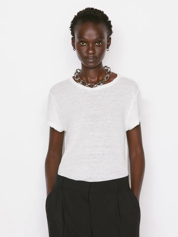 Women Tanks and Tees FRAME Easy True Tee 8212 Blanc Women Tanks and Tees FRAME Easy True Tee 8212 Blanc