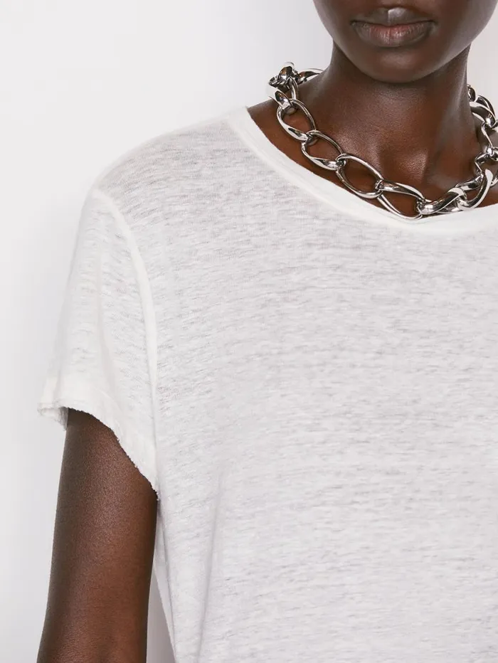 Women Tanks and Tees FRAME Easy True Tee 8212 Blanc Women Tanks and Tees FRAME Easy True Tee 8212 Blanc