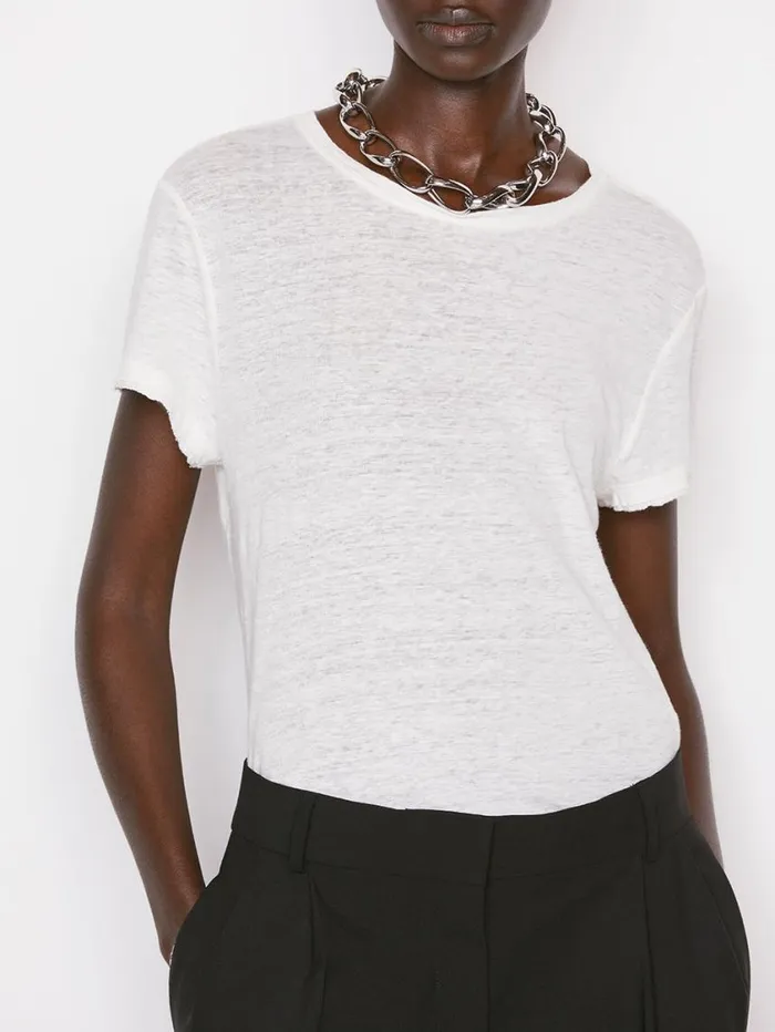 Women Tanks and Tees FRAME Easy True Tee 8212 Blanc Women Tanks and Tees FRAME Easy True Tee 8212 Blanc
