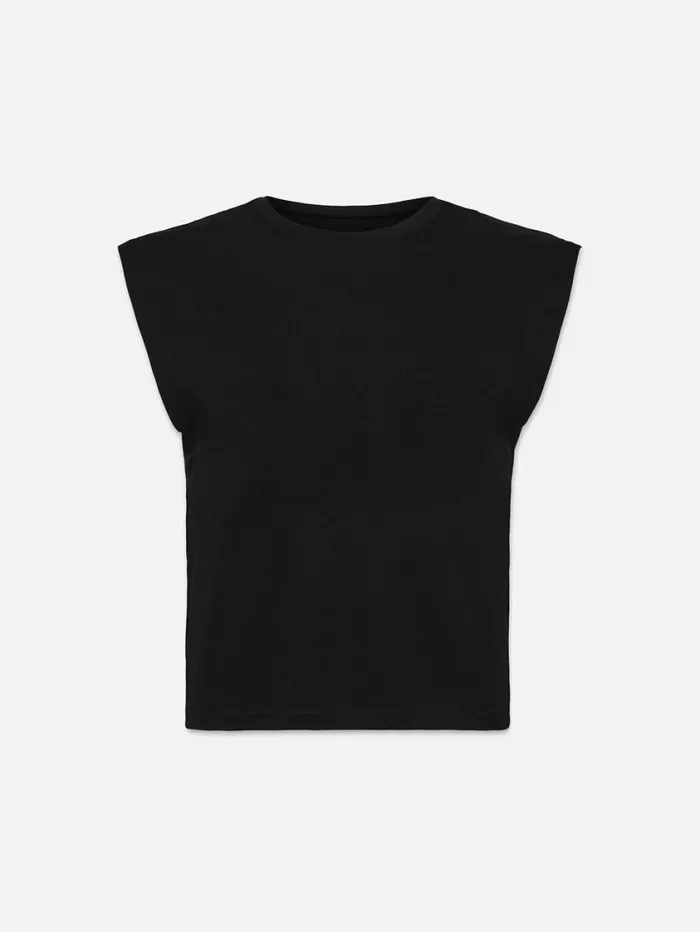 Women Tanks and Tees FRAME Le High Rise Muscle Tee 8212 Noir