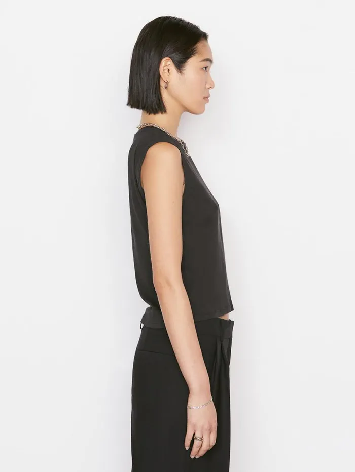 Women Tanks and Tees FRAME Le High Rise Muscle Tee 8212 Noir Women Tanks and Tees FRAME Le High Rise Muscle Tee 8212 Noir