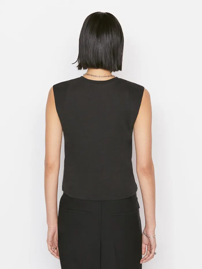 Women Tanks and Tees FRAME Le High Rise Muscle Tee 8212 Noir Women Tanks and Tees FRAME Le High Rise Muscle Tee 8212 Noir
