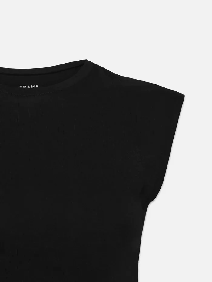 Women Tanks and Tees FRAME Le High Rise Muscle Tee 8212 Noir Women Tanks and Tees FRAME Le High Rise Muscle Tee 8212 Noir