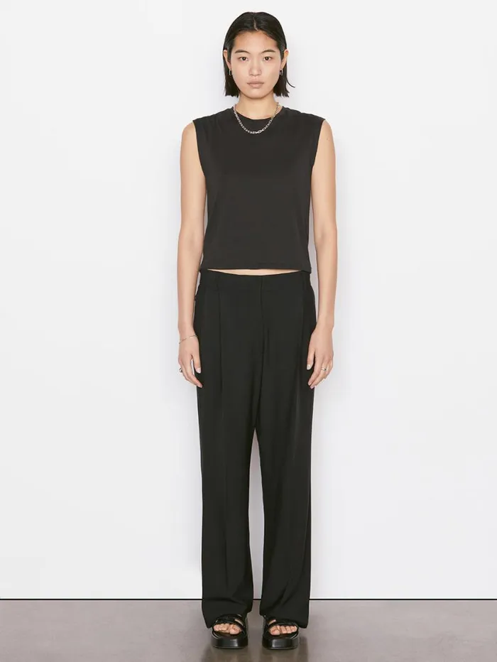 Women Tanks and Tees FRAME Le High Rise Muscle Tee 8212 Noir Women Tanks and Tees FRAME Le High Rise Muscle Tee 8212 Noir