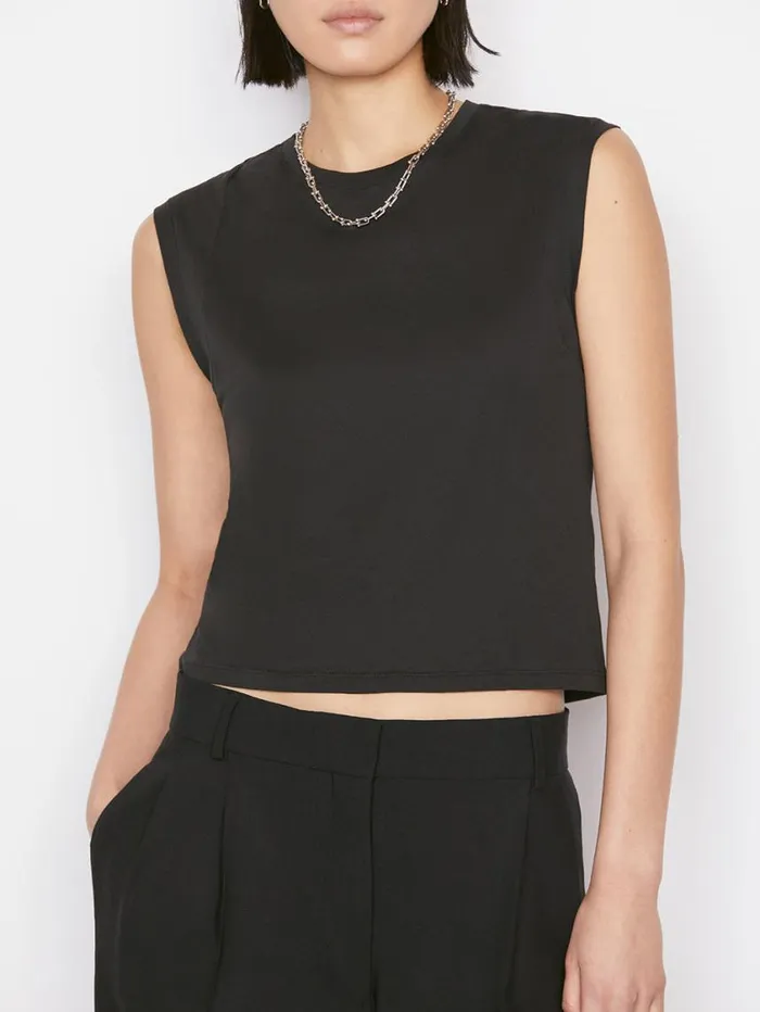 Women Tanks and Tees FRAME Le High Rise Muscle Tee 8212 Noir Women Tanks and Tees FRAME Le High Rise Muscle Tee 8212 Noir