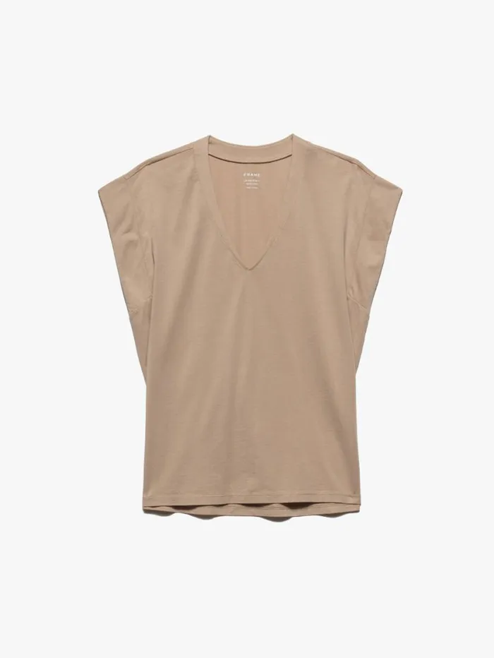 Women Tanks and Tees FRAME Le Mid Rise V 8212 Blush