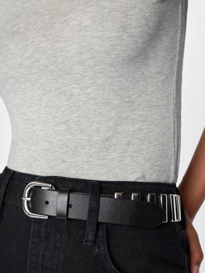 Women Tanks and Tees FRAME Refined Rib Mock Neck 8212 Gris Heather Women Tanks and Tees FRAME Refined Rib Mock Neck 8212 Gris Heather