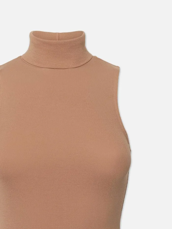 Women Tanks and Tees FRAME Sleeveless Turtleneck Top 8212 Camel Women Tanks and Tees FRAME Sleeveless Turtleneck Top 8212 Camel