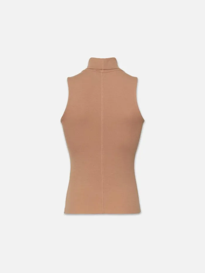 Women Tanks and Tees FRAME Sleeveless Turtleneck Top 8212 Camel Women Tanks and Tees FRAME Sleeveless Turtleneck Top 8212 Camel