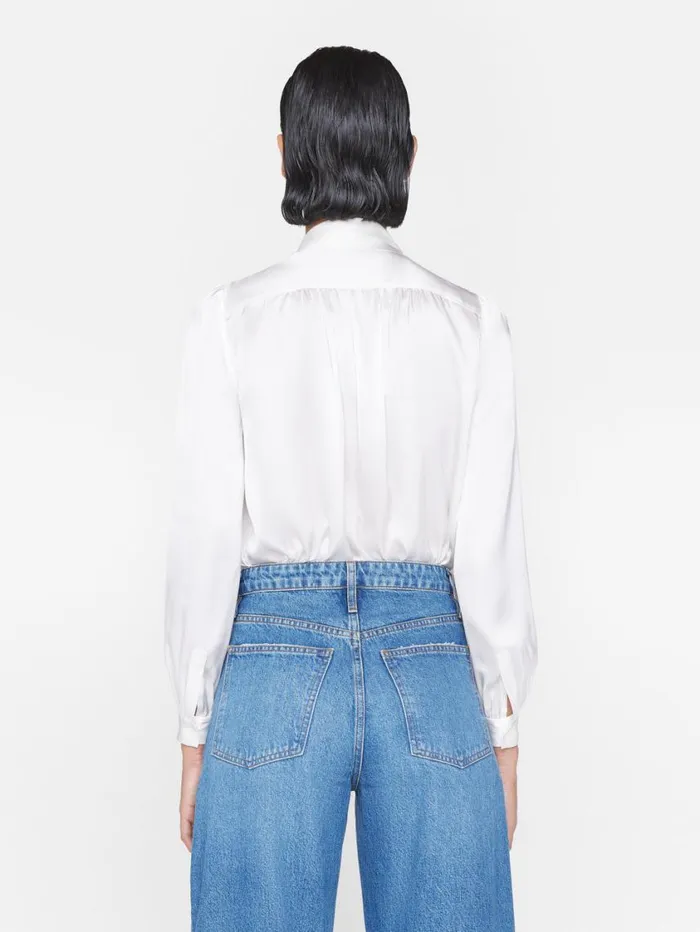Women Tops and Blouses FRAME Femme Tie Neck Blouse 8212 Off White Women Tops and Blouses FRAME Femme Tie Neck Blouse 8212 Off White