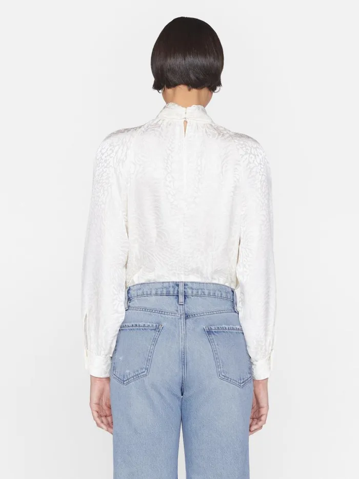 Women Tops and Blouses FRAME Foldover Mock Neck Blouse 8212 Off White Women Tops and Blouses FRAME Foldover Mock Neck Blouse 8212 Off White