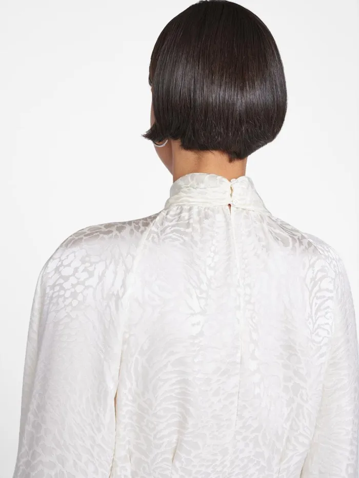 Women Tops and Blouses FRAME Foldover Mock Neck Blouse 8212 Off White Women Tops and Blouses FRAME Foldover Mock Neck Blouse 8212 Off White