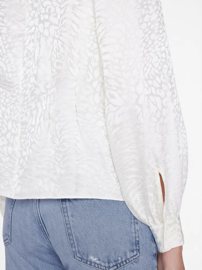 Women Tops and Blouses FRAME Foldover Mock Neck Blouse 8212 Off White Women Tops and Blouses FRAME Foldover Mock Neck Blouse 8212 Off White