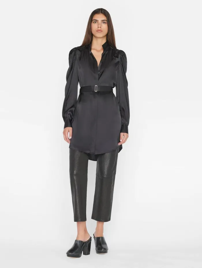 Women Tops and Blouses FRAME Gillian Long Sleeve Mini Dress 8212 Noir Women Tops and Blouses FRAME Gillian Long Sleeve Mini Dress 8212 Noir