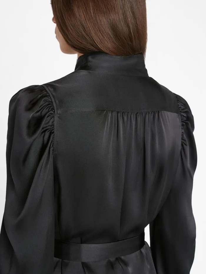 Women Tops and Blouses FRAME Gillian Long Sleeve Mini Dress 8212 Noir Women Tops and Blouses FRAME Gillian Long Sleeve Mini Dress 8212 Noir