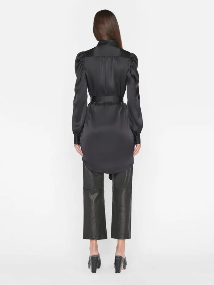 Women Tops and Blouses FRAME Gillian Long Sleeve Mini Dress 8212 Noir Women Tops and Blouses FRAME Gillian Long Sleeve Mini Dress 8212 Noir