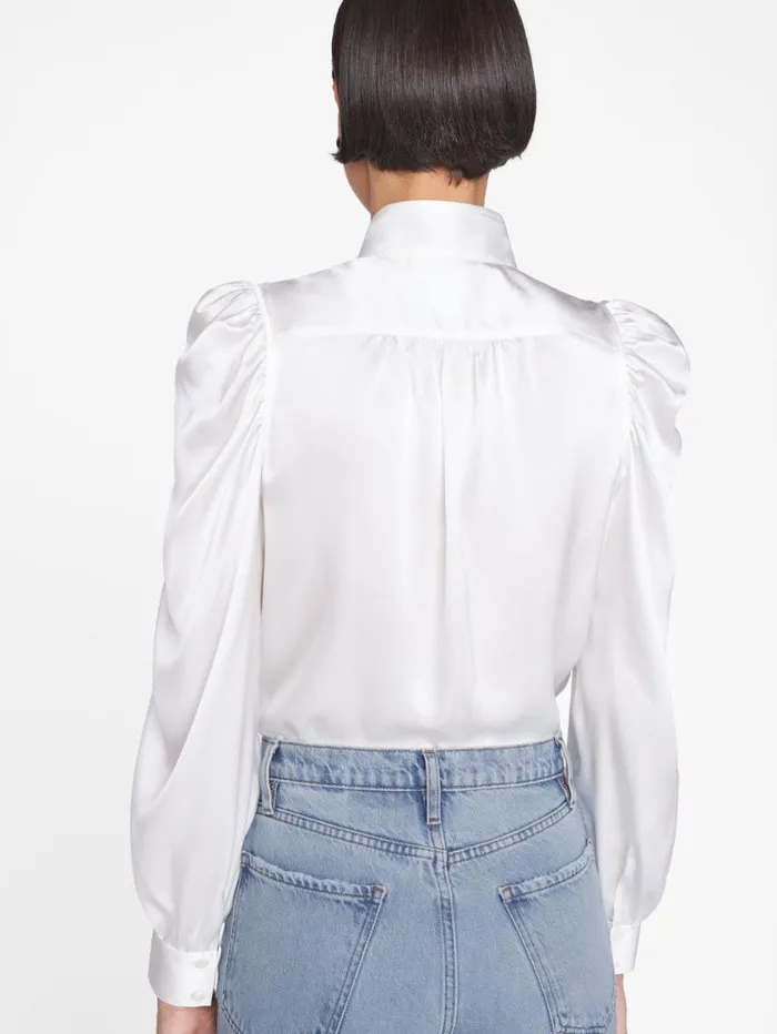 Women Tops and Blouses FRAME Gillian Long Sleeve Top 8212 Off White