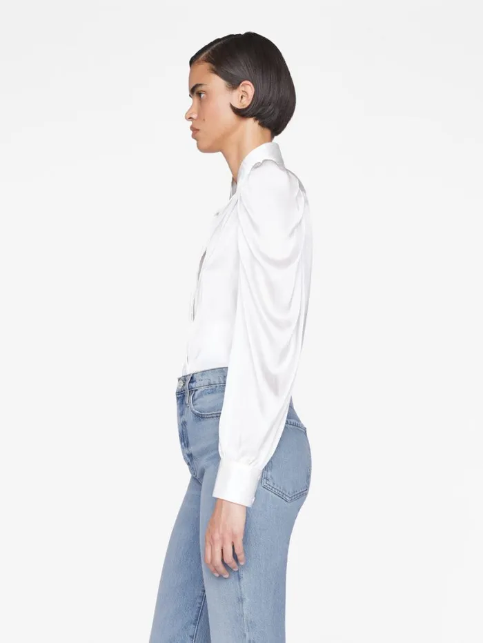 Women Tops and Blouses FRAME Gillian Long Sleeve Top 8212 Off White