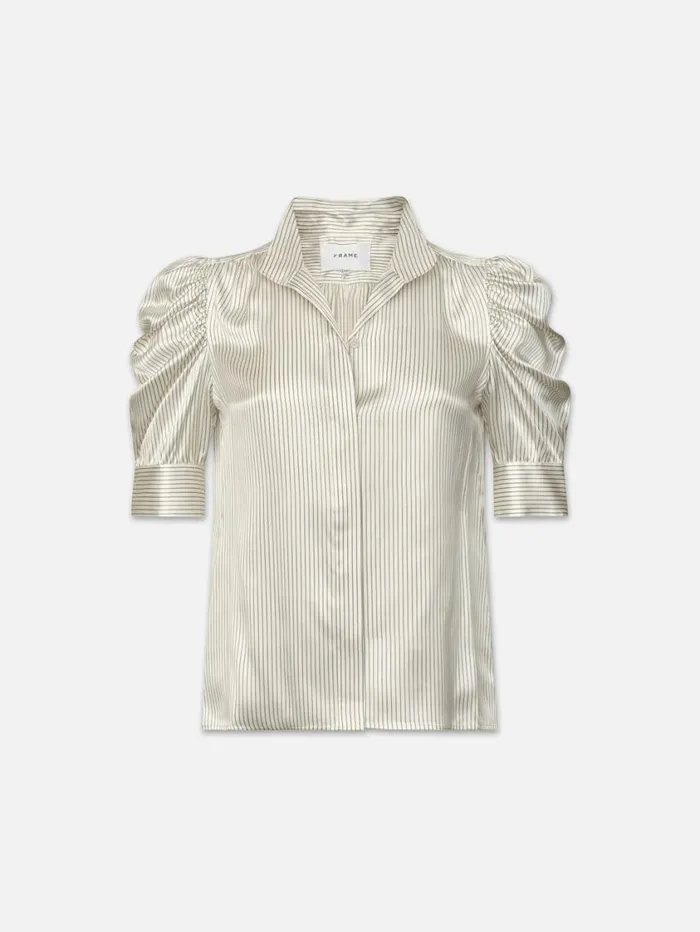 Women Tops and Blouses FRAME Gillian Top 8212 Bone Multi