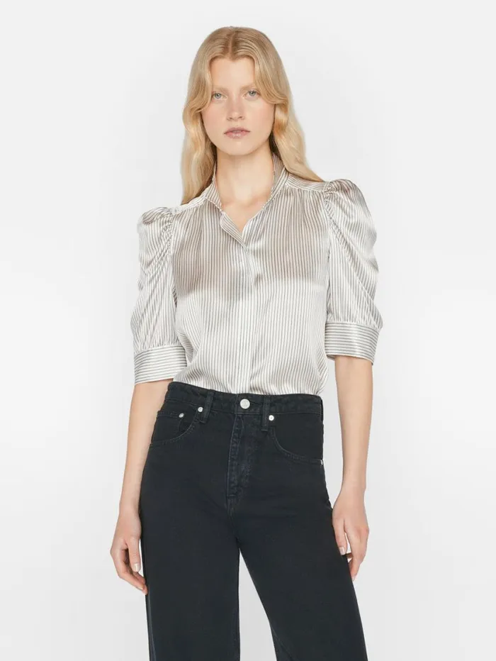 Women Tops and Blouses FRAME Gillian Top 8212 Bone Multi Women Tops and Blouses FRAME Gillian Top 8212 Bone Multi