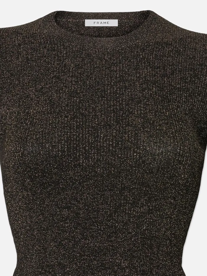 Women Tops and Blouses FRAME Godet Lurex Top 8212 Black Women Tops and Blouses FRAME Godet Lurex Top 8212 Black