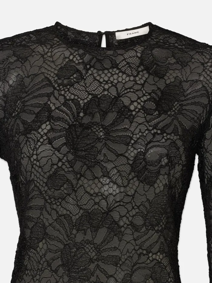 Women Tops and Blouses FRAME Lace Flutter Sleeve Blouse 8212 Black Women Tops and Blouses FRAME Lace Flutter Sleeve Blouse 8212 Black