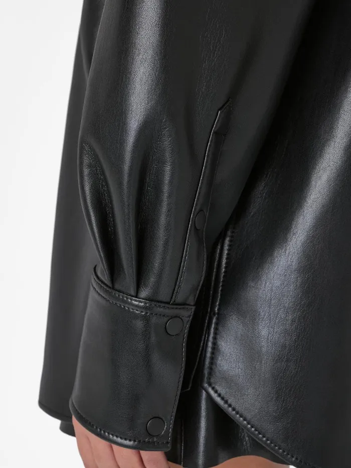 Women Tops and Blouses FRAME Recycled Leather Shirt Jacket 8212 Noir