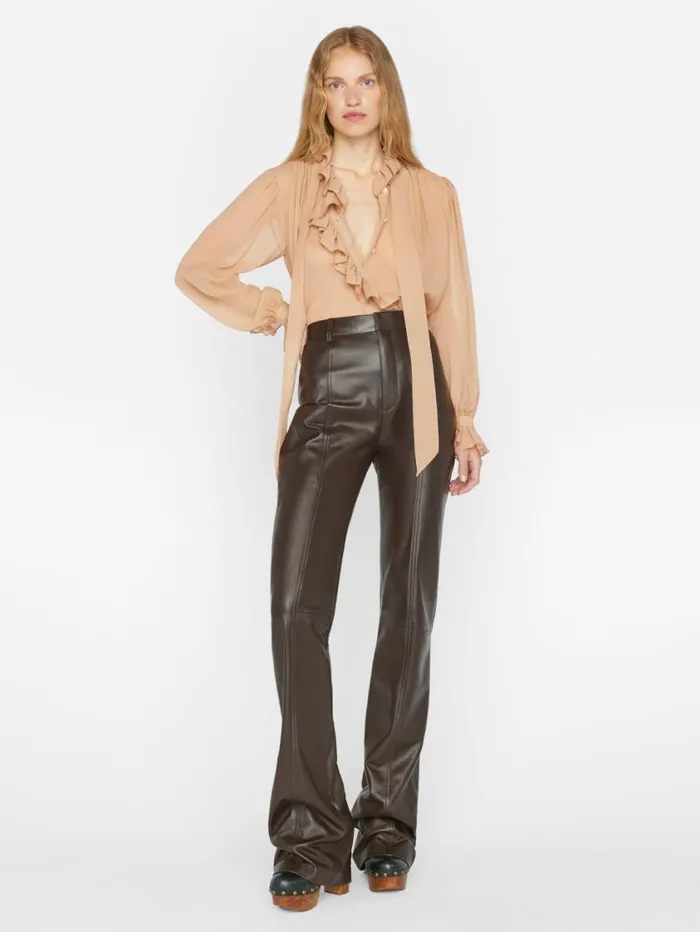 Women Tops and Blouses FRAME Ruffle Front Button Up Shirt 8212 Blush Women Tops and Blouses FRAME Ruffle Front Button Up Shirt 8212 Blush