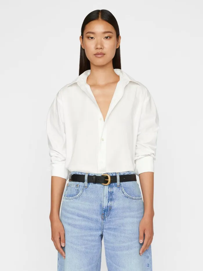 Women Tops and Blouses FRAME The Oversized Shirt 8212 Blanc Women Tops and Blouses FRAME The Oversized Shirt 8212 Blanc