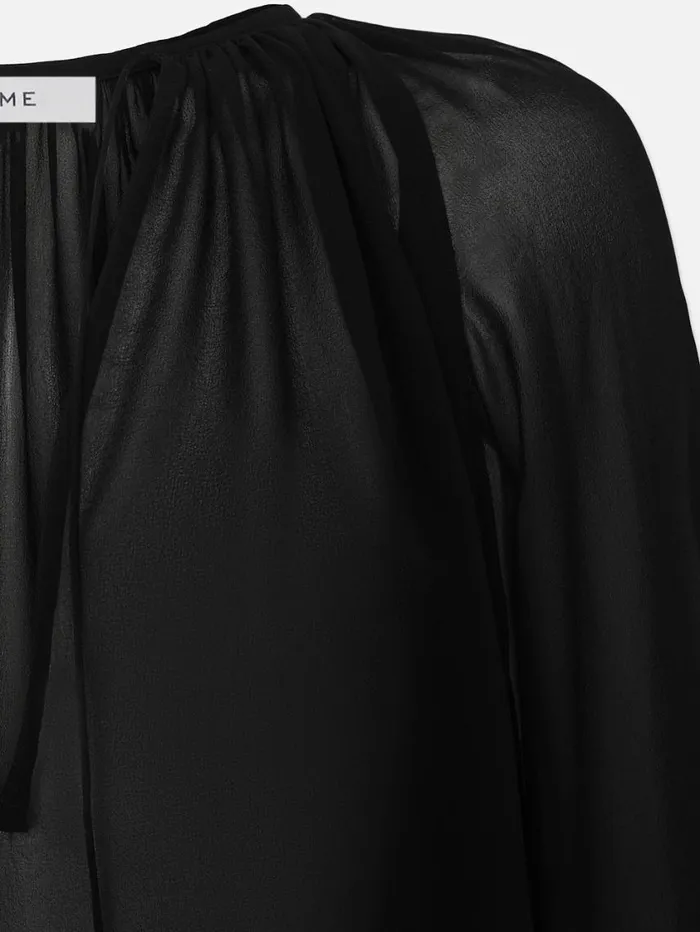 Women Tops and Blouses FRAME VNeck Shirred Blouse 8212 Black