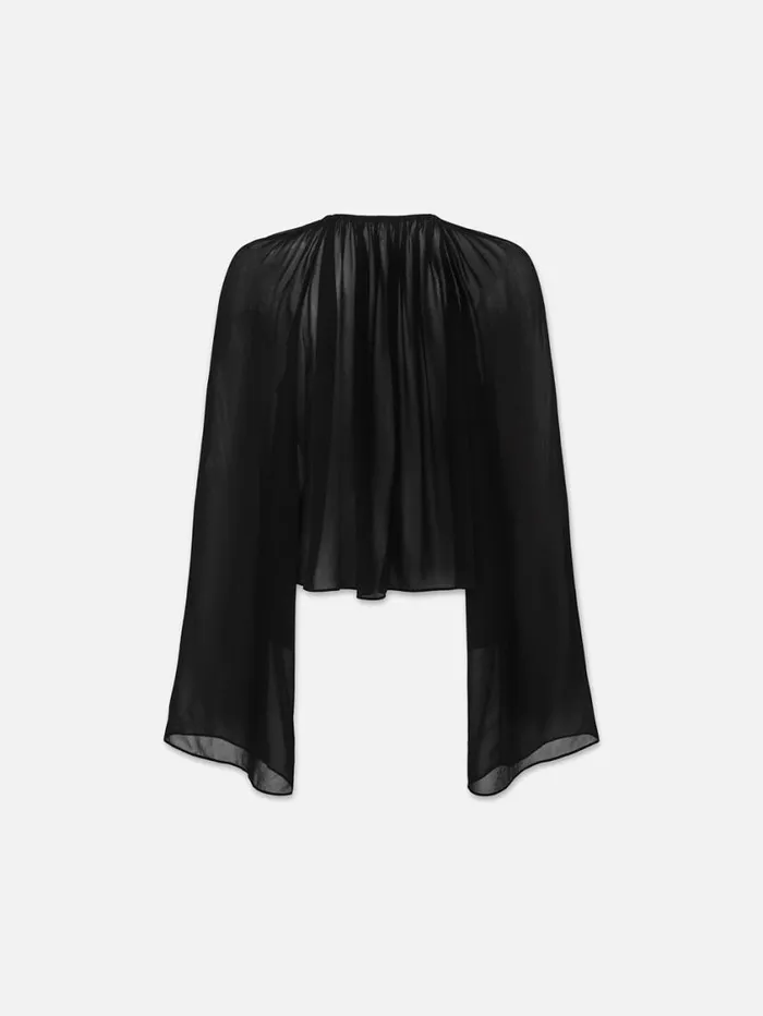 Women Tops and Blouses FRAME VNeck Shirred Blouse 8212 Black