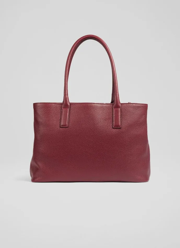 Women Tote Bags LKBennett Lillian Burgundy Grainy Leather Tote Bag Women Tote Bags LKBennett Lillian Burgundy Grainy Leather Tote Bag