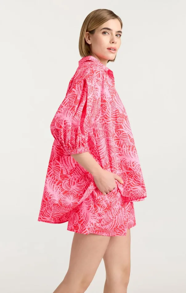 Women Tropical Inkblot Jacques Top Bisoububblegum Cinq Sept Coverups