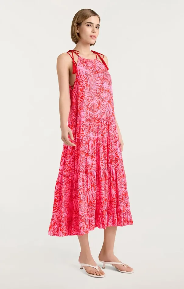 Women Tropical Inkblot Winnie Dress Bisoububblegum Cinq Sept Midi