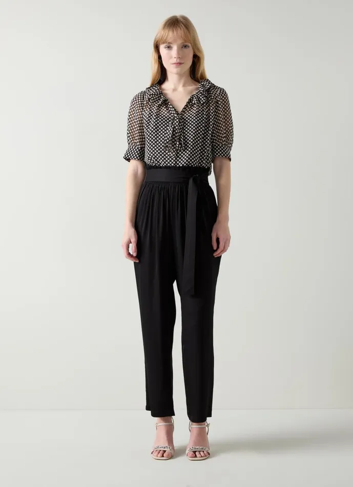 Women Trousers LKBennett Coco Black Stretch Trouser Black