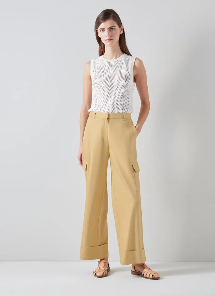 Women Trousers LKBennett Riviera Stone Blend Trousers With TENCEL Lyocell Stone Women Trousers LKBennett Riviera Stone Blend Trousers With TENCEL Lyocell Stone