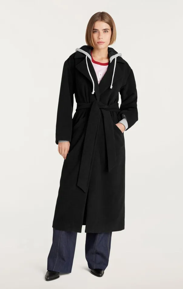 Women Vander Coat Blackheathergrey Cinq Sept Outerwear