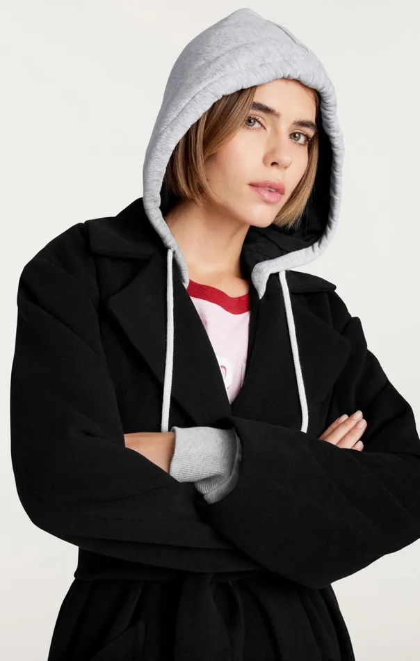 Women Vander Coat Blackheathergrey Cinq Sept Outerwear
