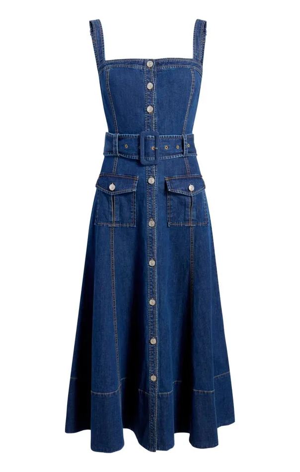 Women Vega Dress Mediumwash Cinq Sept Midi