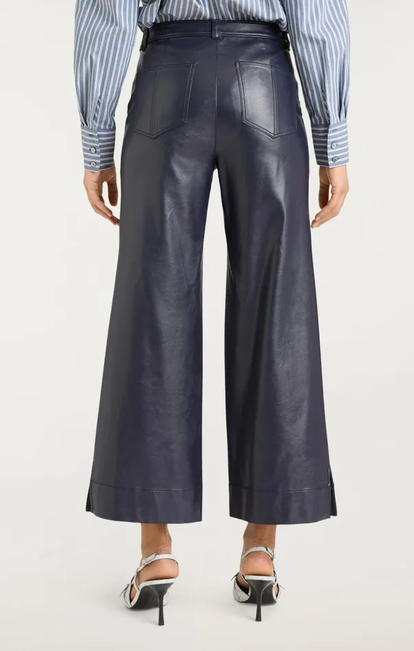 Women Vegan Leather Benji Pant Navy Cinq Sept Pants