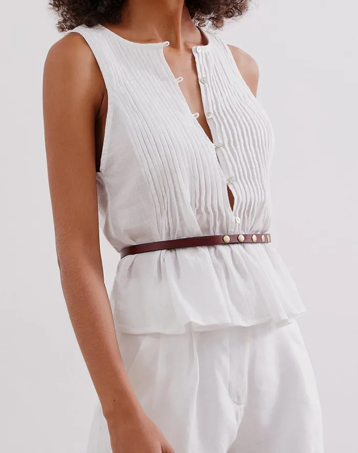 Women ViX Paula Hermanny Belts Slim Belt 8211 Brown