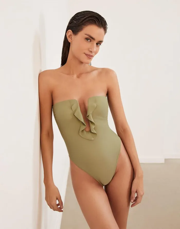 Women ViX Paula Hermanny Bottoms Chris One Piece 8211 Olivine