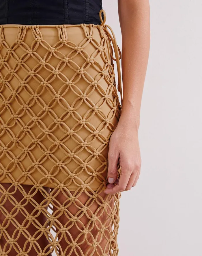 Women ViX Paula Hermanny Bottoms Kim Midi Skirt 8211 Walnut